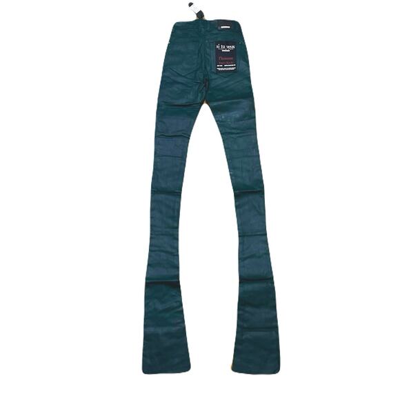 Si Tu Veux Hunter Green Wax Gordon Jeans Superstack Size 28 - Picture 2 of 4